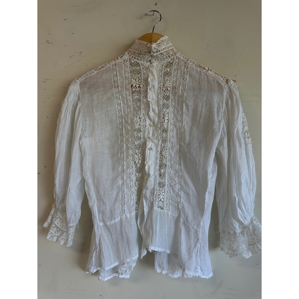 Antique Edwardian cotton lace blouse - Picture 3 of 12